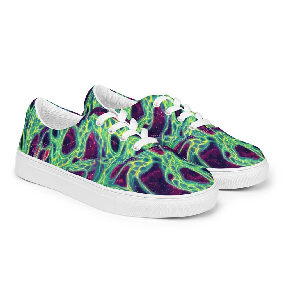 Luminous Synapse on Men's Lace-Up Canvas Shoes — Right Front