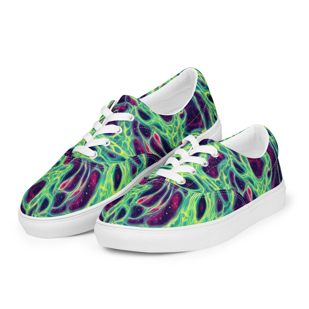 Luminous Synapse on Men's Lace-Up Canvas Shoes — Left Front