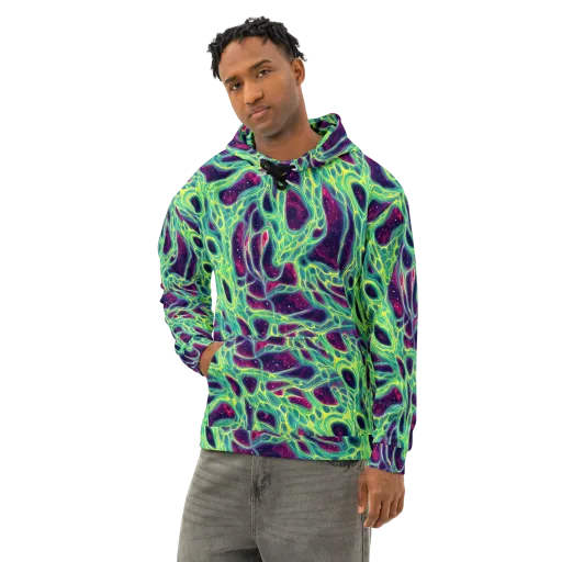 Luminous Synapse on a Cotton Hoodie