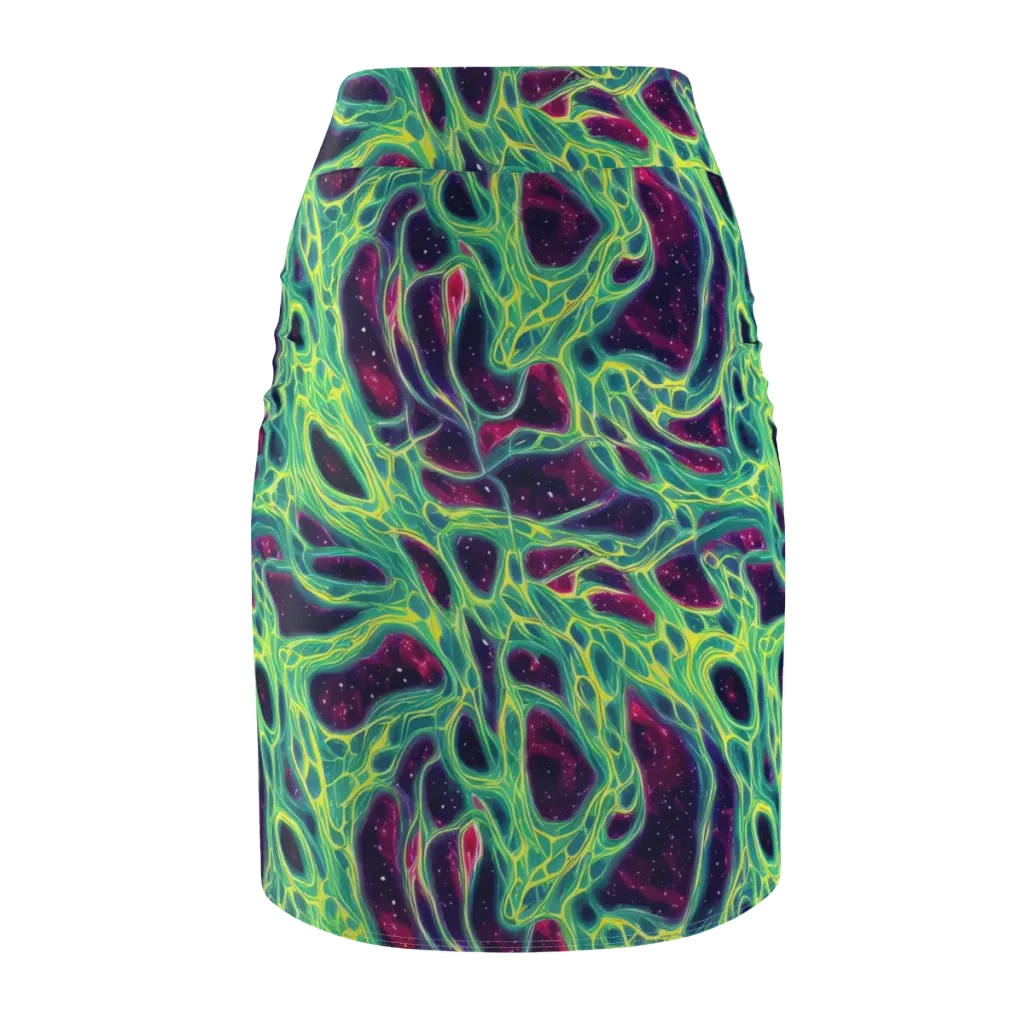 Luminous Synapse on Pencil Skirt — Back