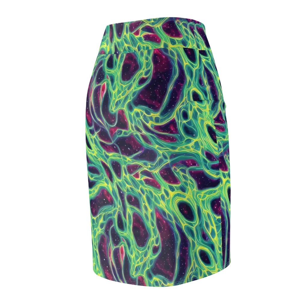Luminous Synapse on Pencil Skirt — Back Side