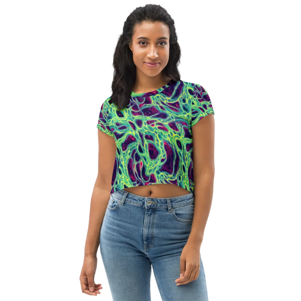 Luminous Synapse on Crop Tee — Front