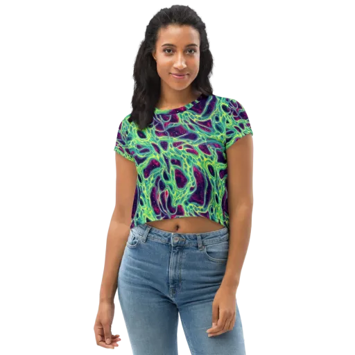 Luminous Synapse on a Crop Tee