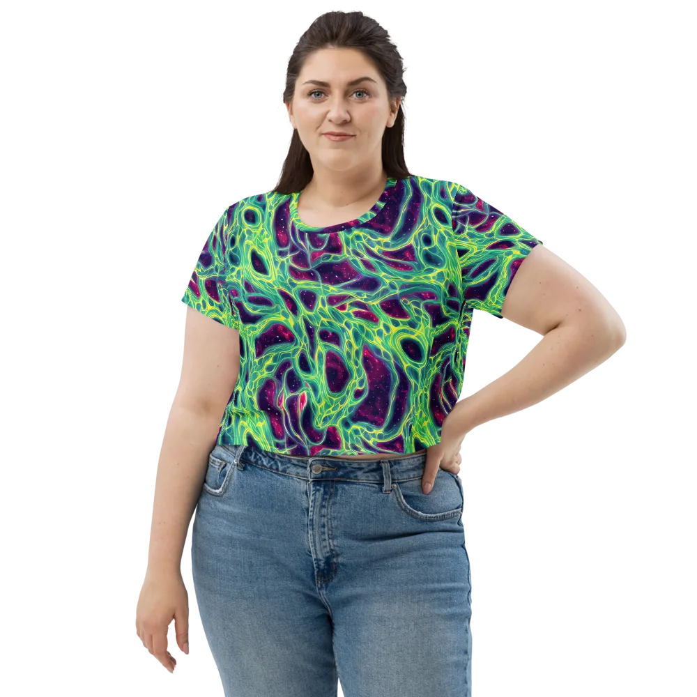 Luminous Synapse on Crop Tee — Front