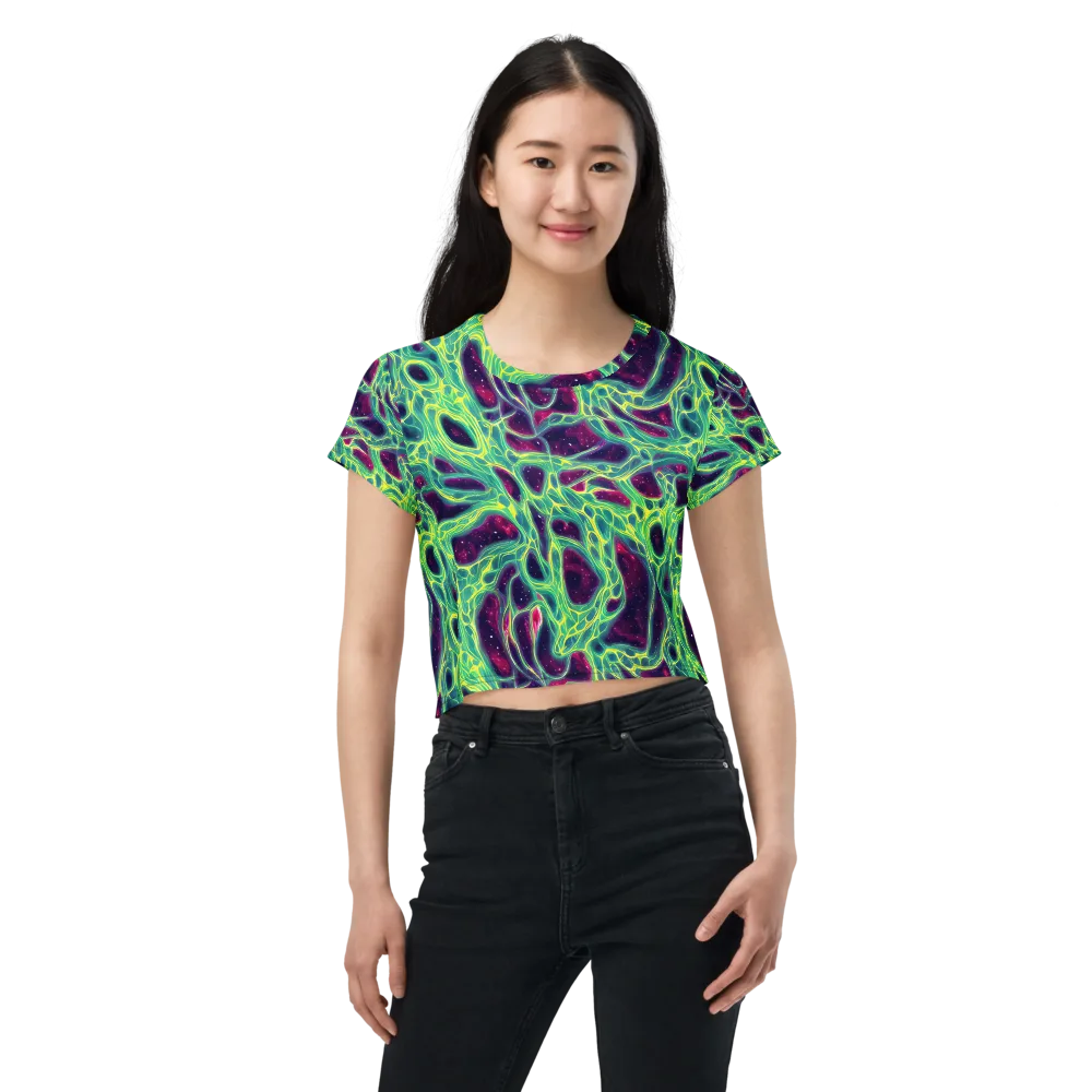 Luminous Synapse on Crop Tee — Front