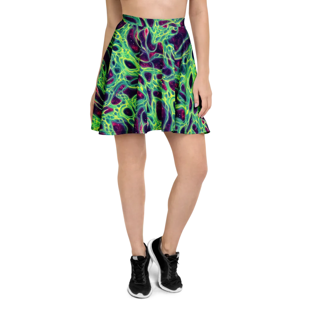 Luminous Synapse on Skater Skirt — Front