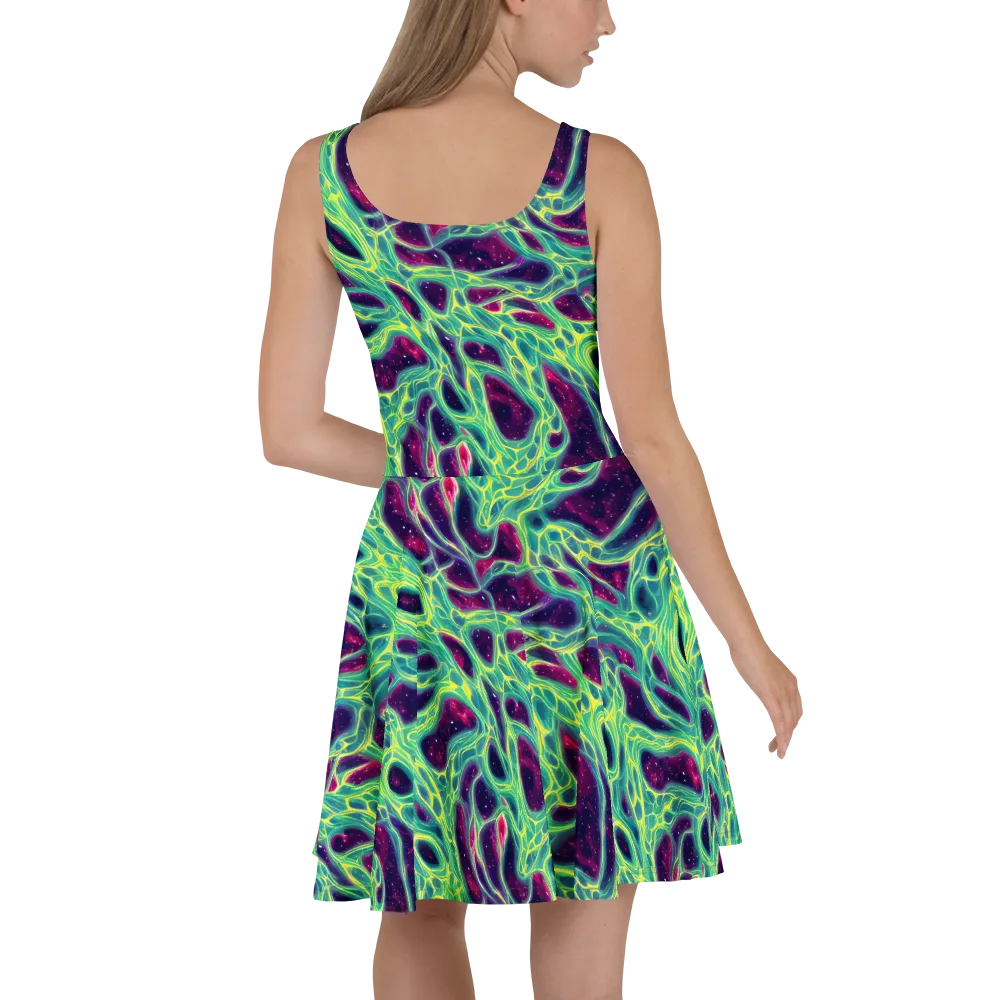 Luminous Synapse on Skater Dress — Back