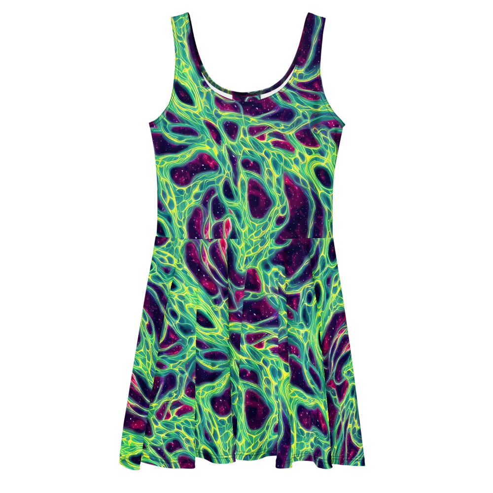 Luminous Synapse on Skater Dress — Front