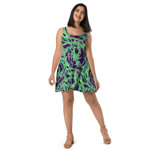 Luminous Synapse on a Skater Dress