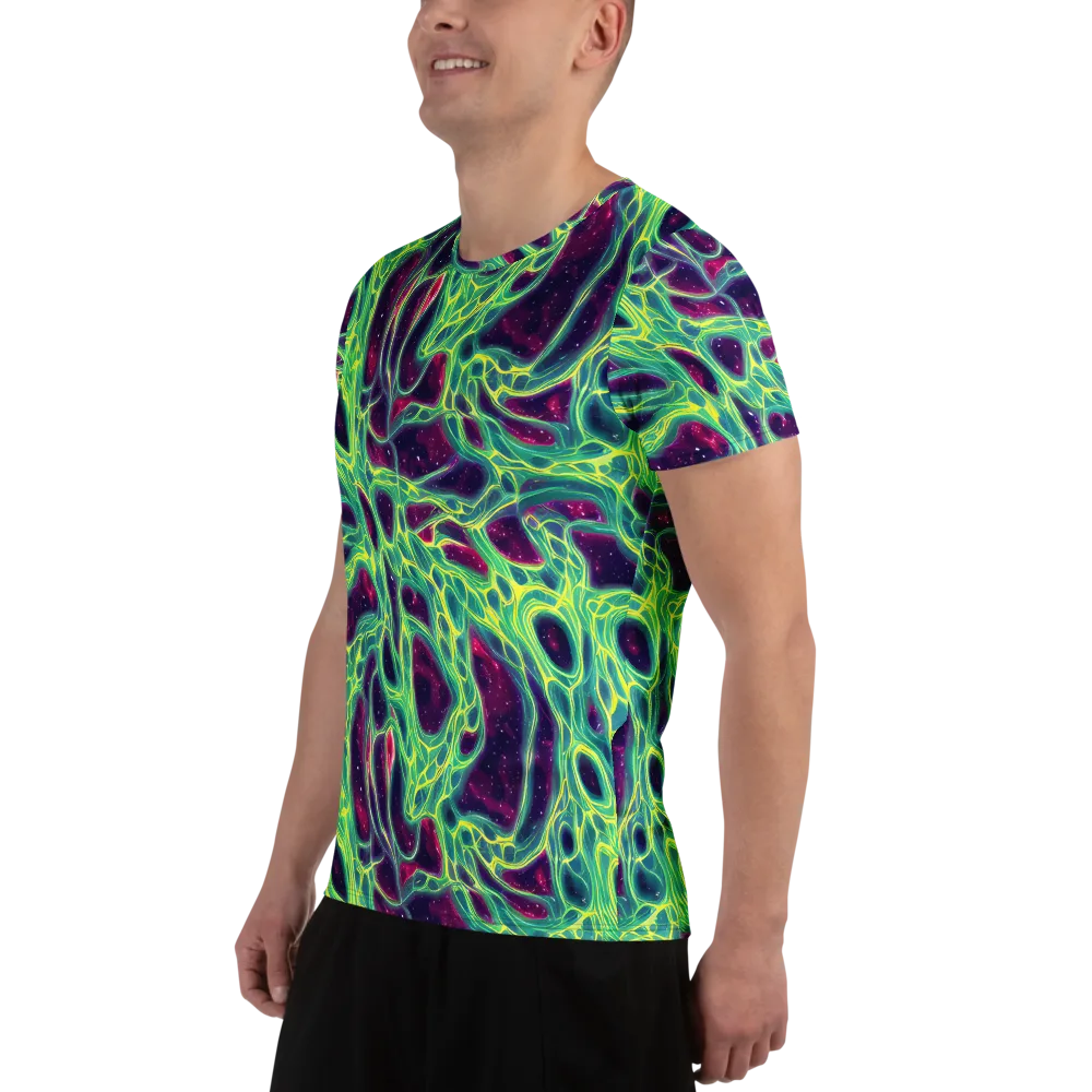 Luminous Synapse on Men's Athletic T-Shirt — Left