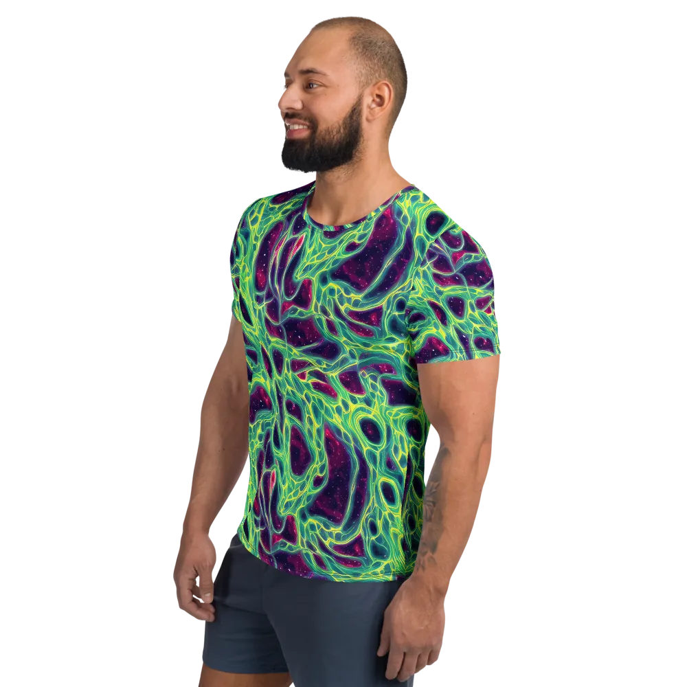 Luminous Synapse on Men's Athletic T-Shirt — Left