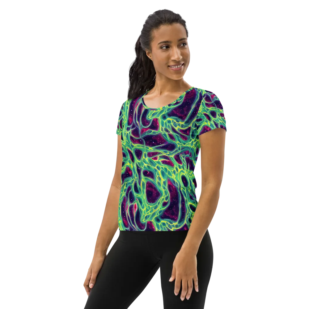 Luminous Synapse on Women's Athletic T-Shirt — Left