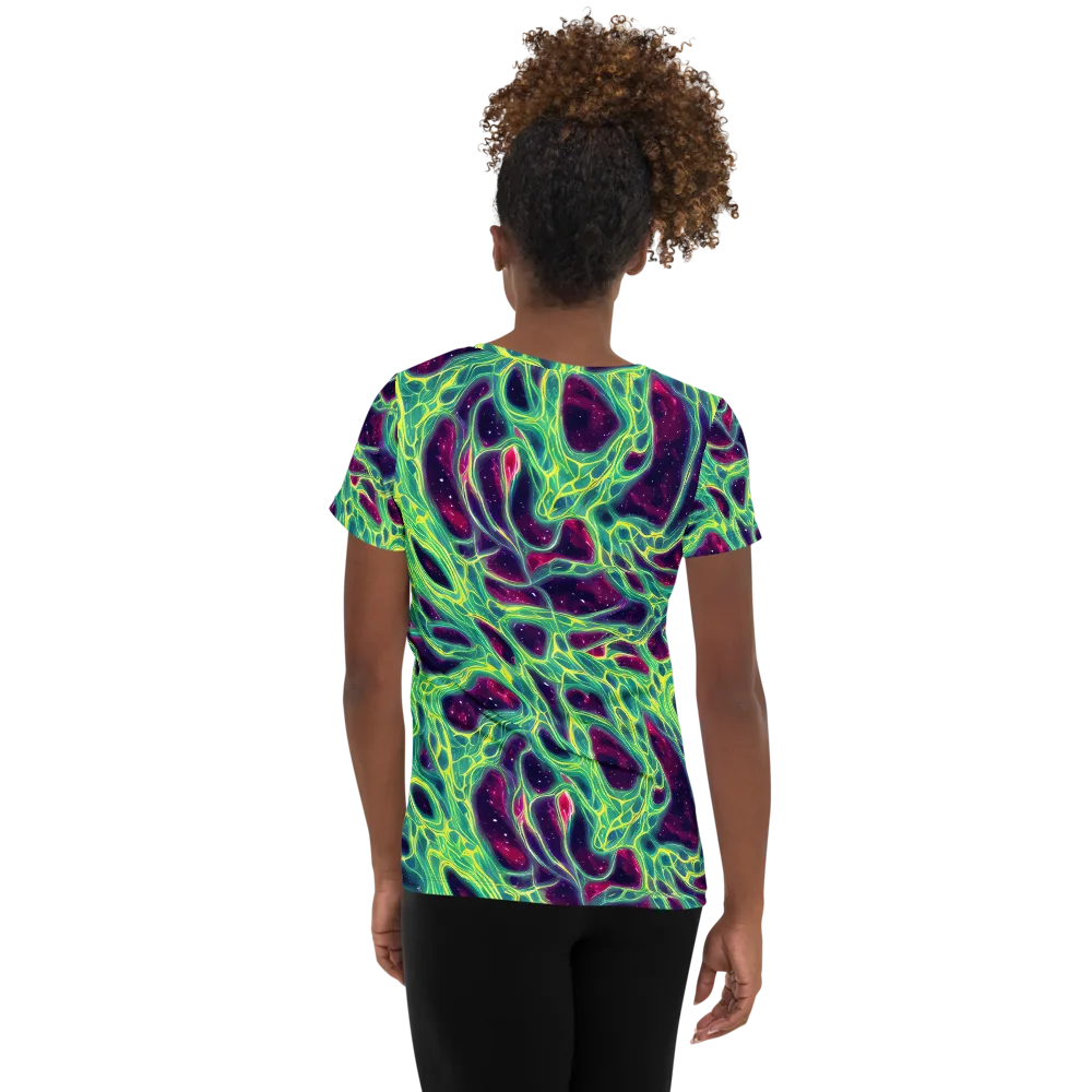 Luminous Synapse on Women's Athletic T-Shirt — Back