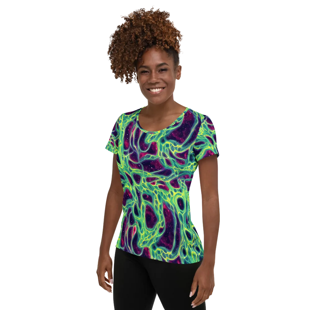 Luminous Synapse on Women's Athletic T-Shirt — Left