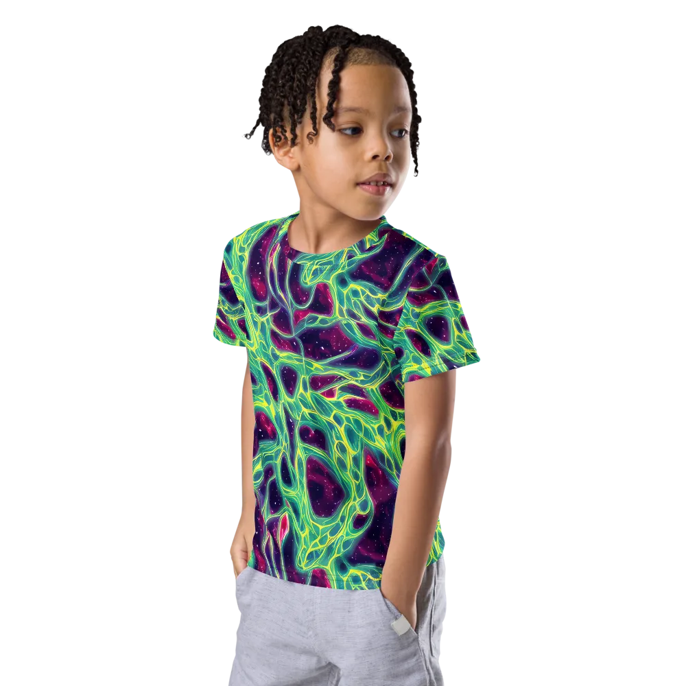 Luminous Synapse on Kids Crew Neck T-Shirt — Left Front
