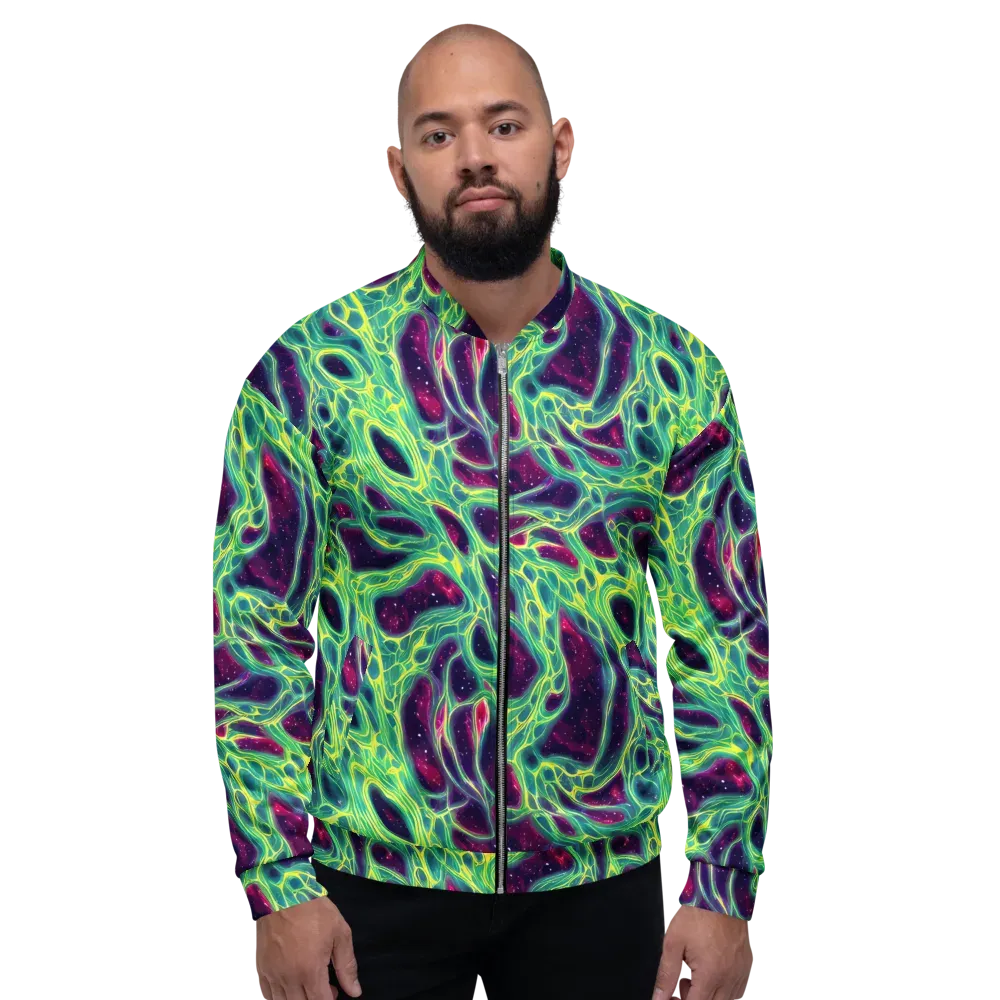 Luminous Synapse on Bomber Jacket — Front