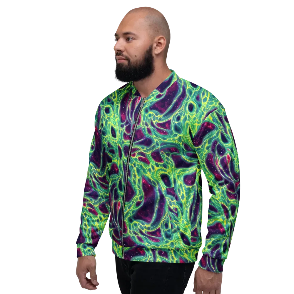 Luminous Synapse on Bomber Jacket — Left