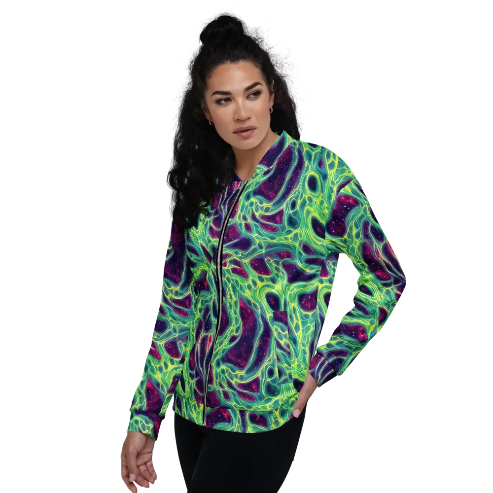 Luminous Synapse on Bomber Jacket — Left