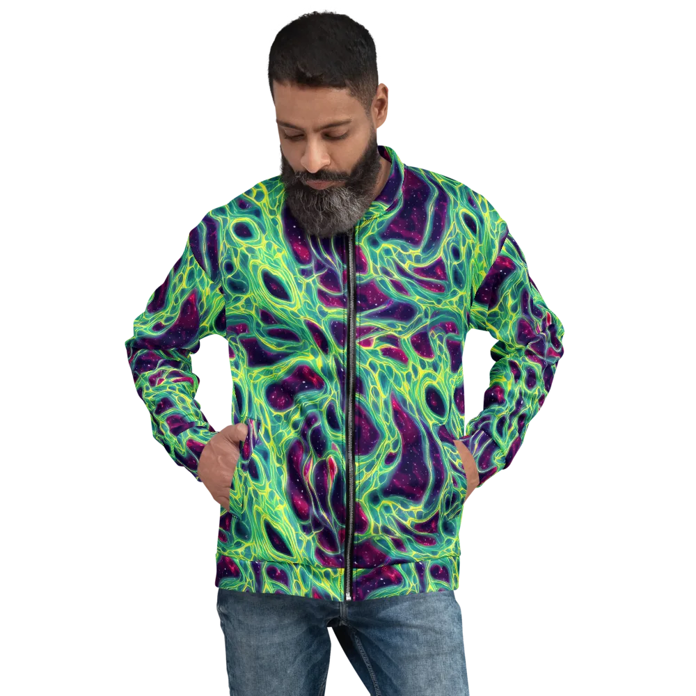 Luminous Synapse on Bomber Jacket — Front
