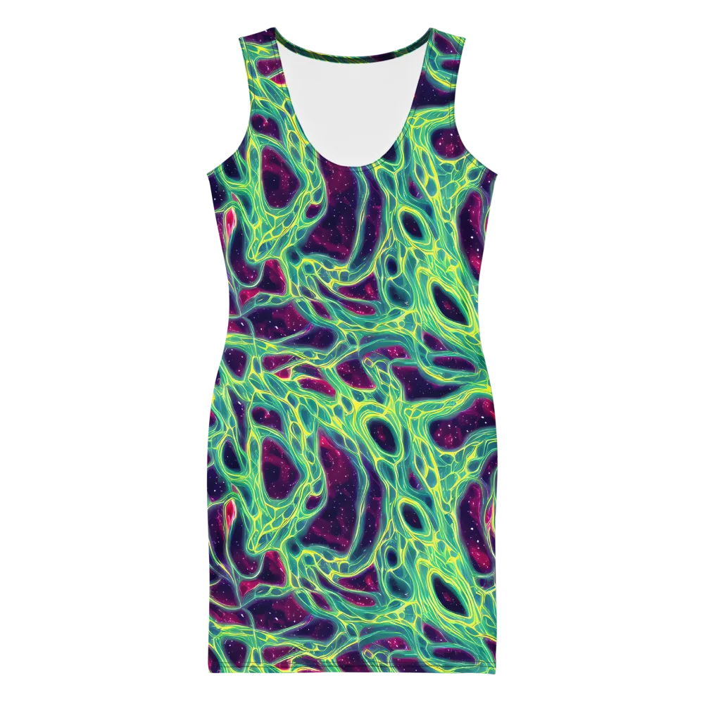 Luminous Synapse on Bodycon Dress — Front