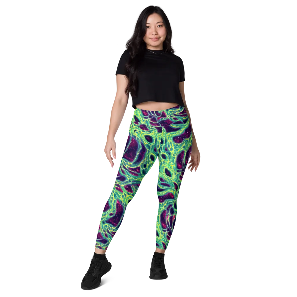 Luminous Synapse on Leggings with Pockets — Front