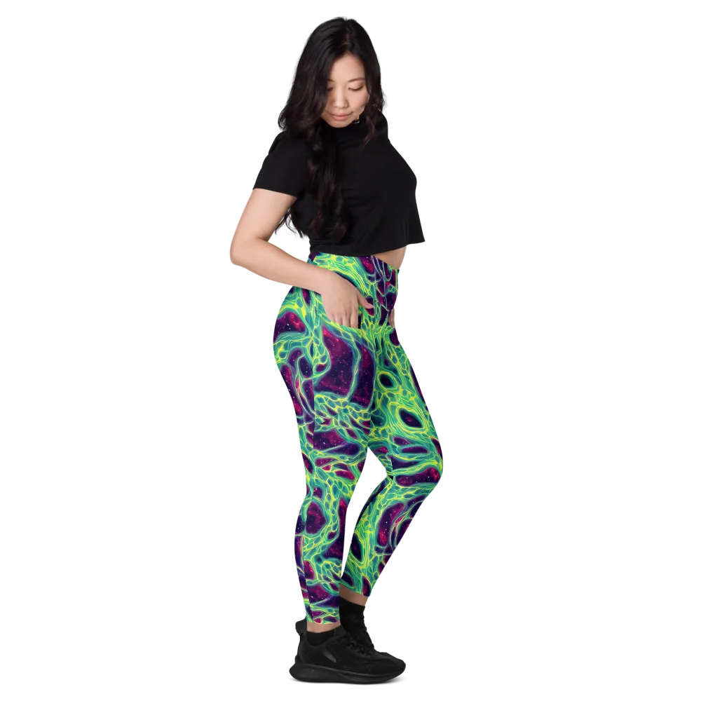 Luminous Synapse on Leggings with Pockets — Right