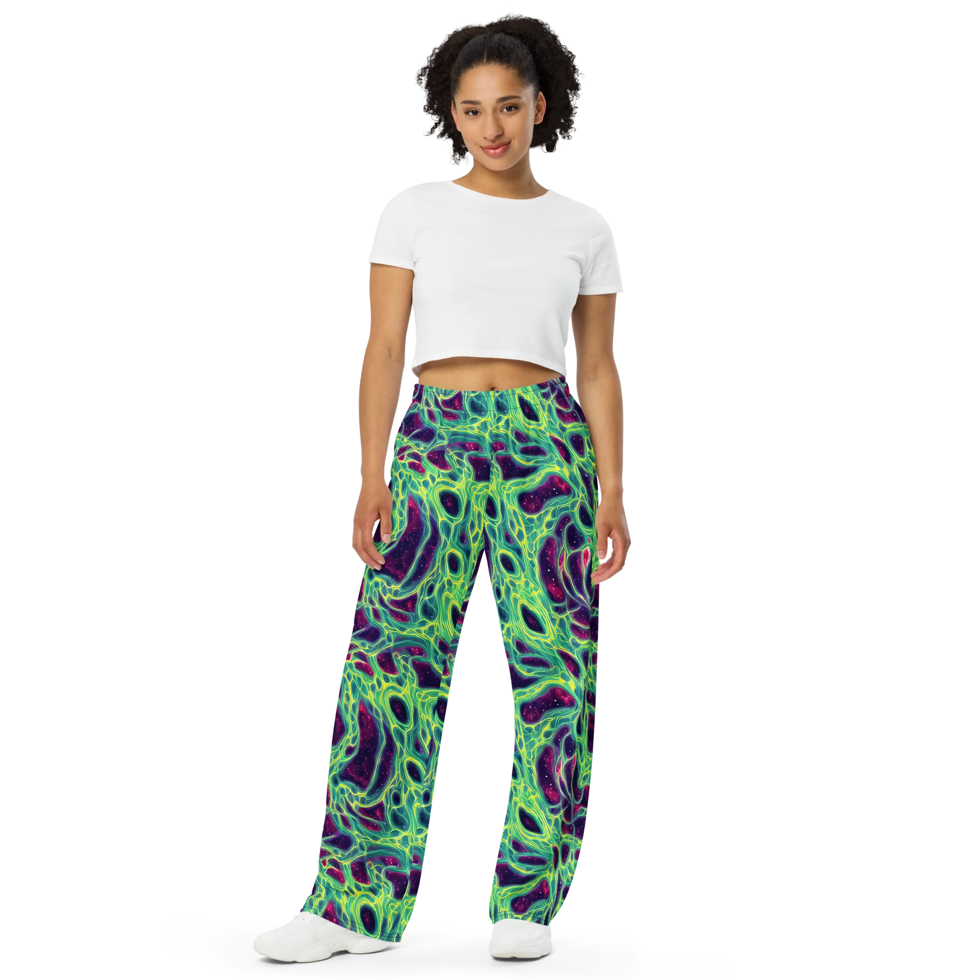 Luminous Synapse on Wide-Leg Pants — Front