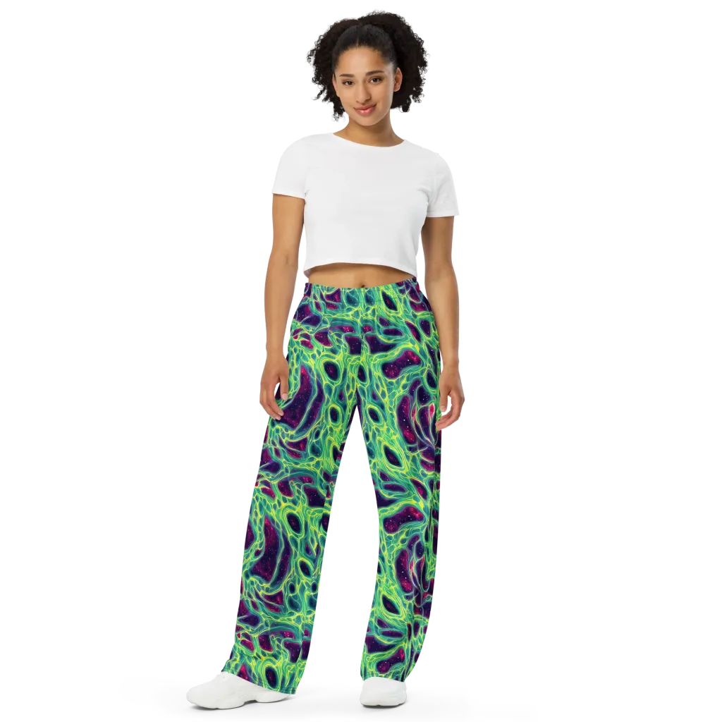 Luminous Synapse on Wide-Leg Pants — Front