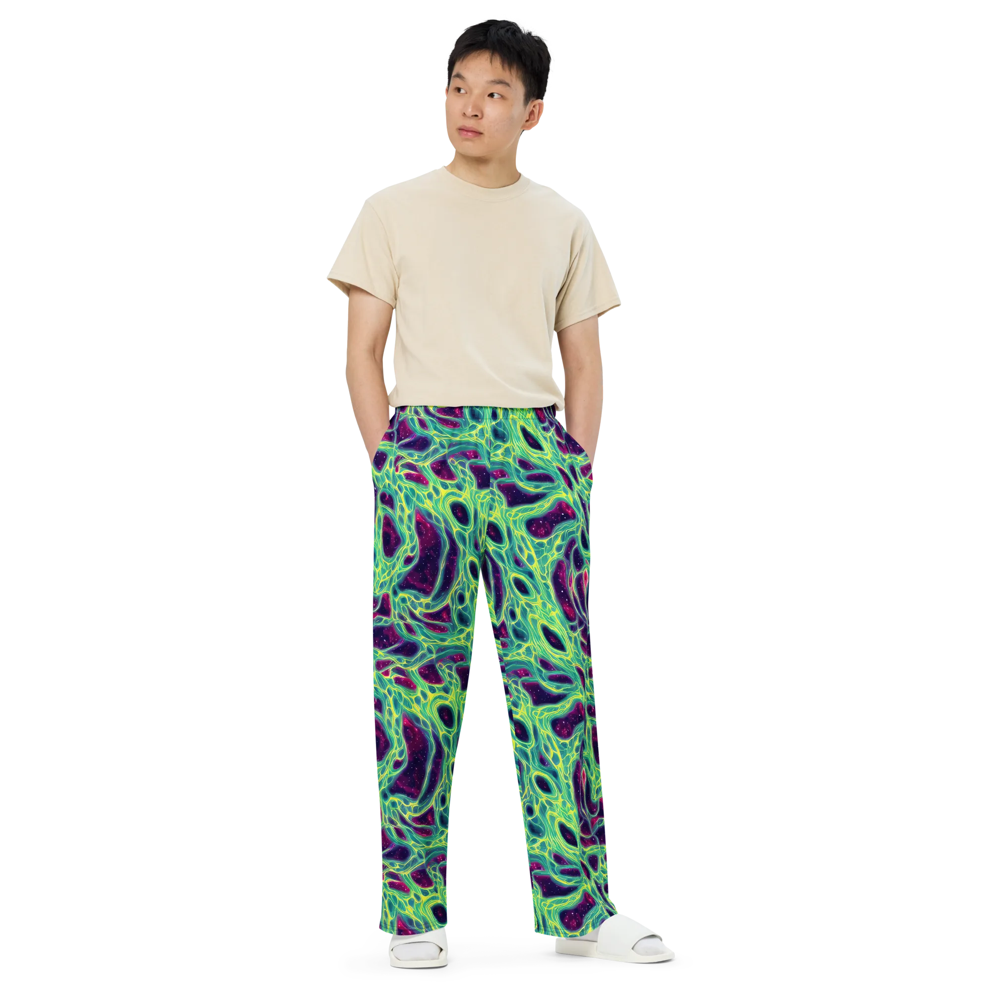 Luminous Synapse on Wide-Leg Pants — Front