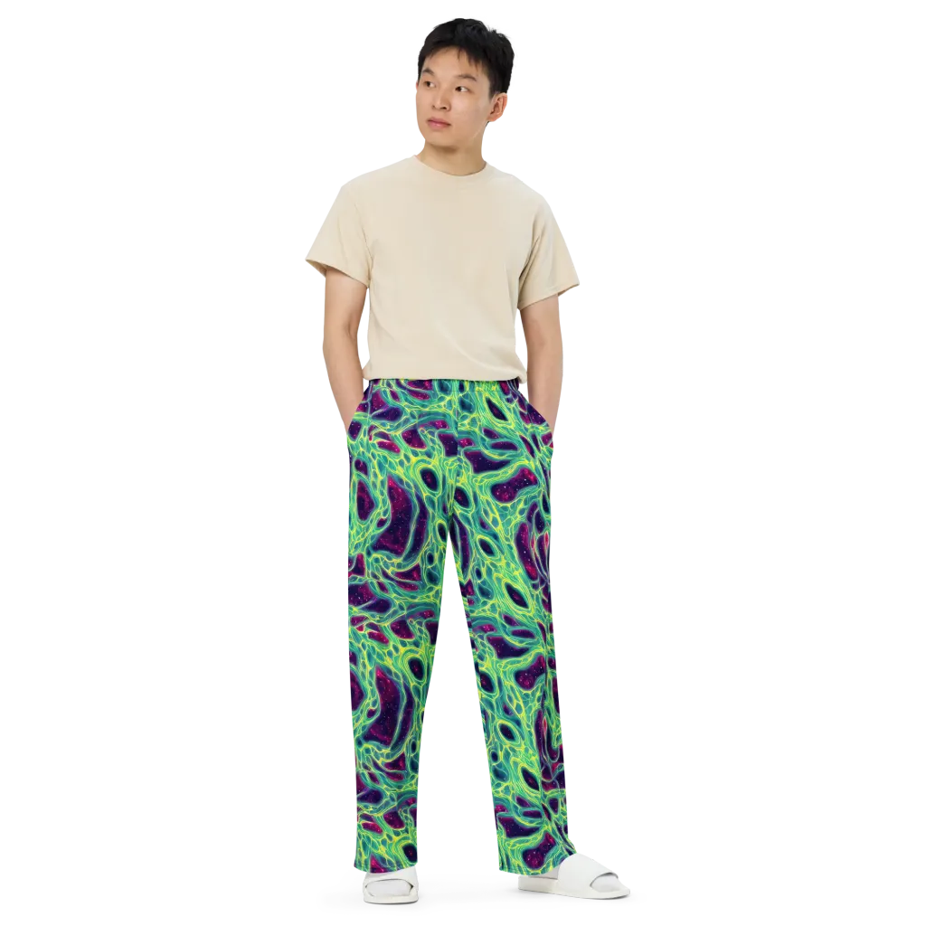 Luminous Synapse on Wide-Leg Pants — Front