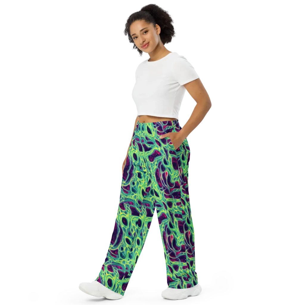 Luminous Synapse on Wide-Leg Pants — Left Front