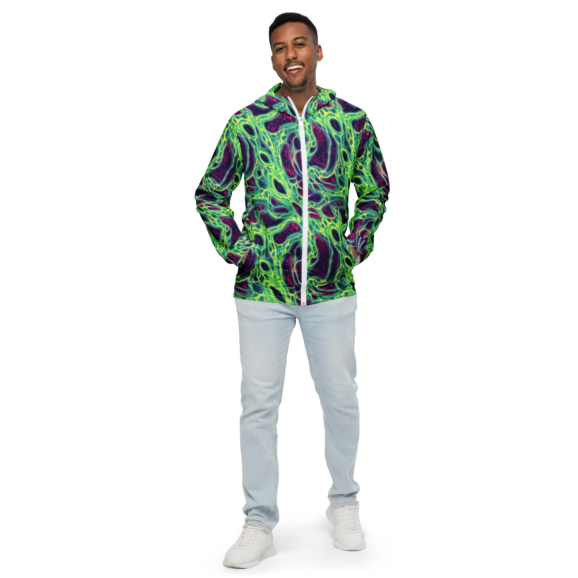 Luminous Synapse on Men's Windbreaker — Front