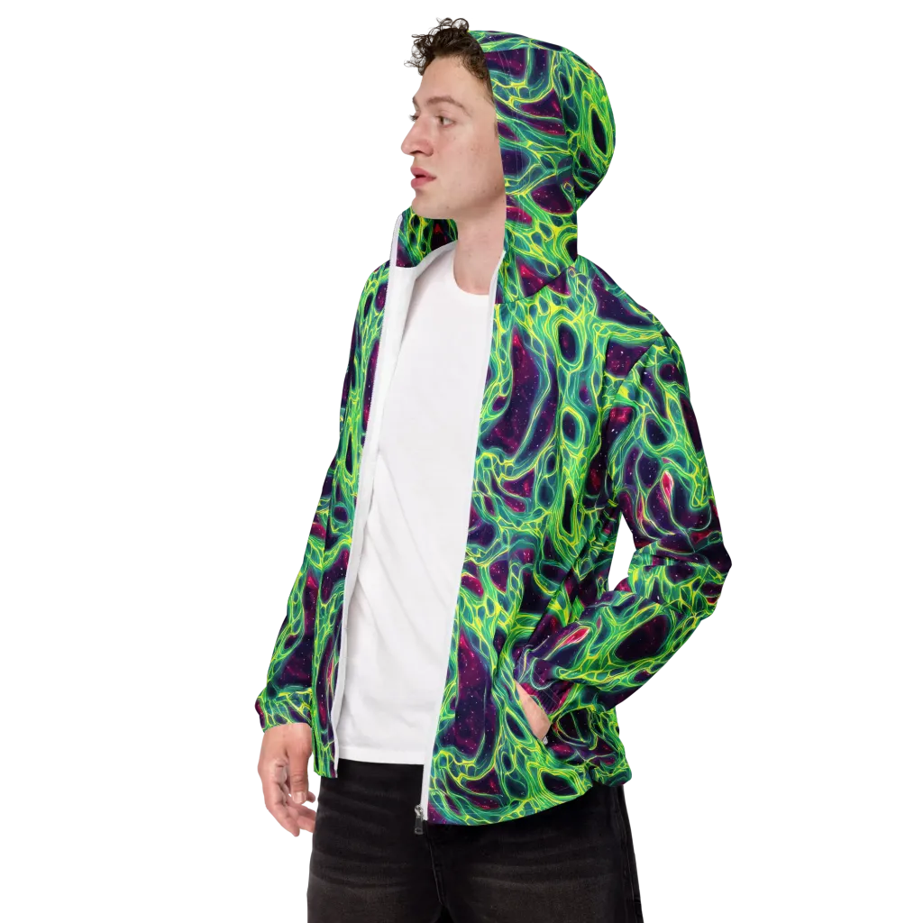 Luminous Synapse on Men's Windbreaker — Left Front