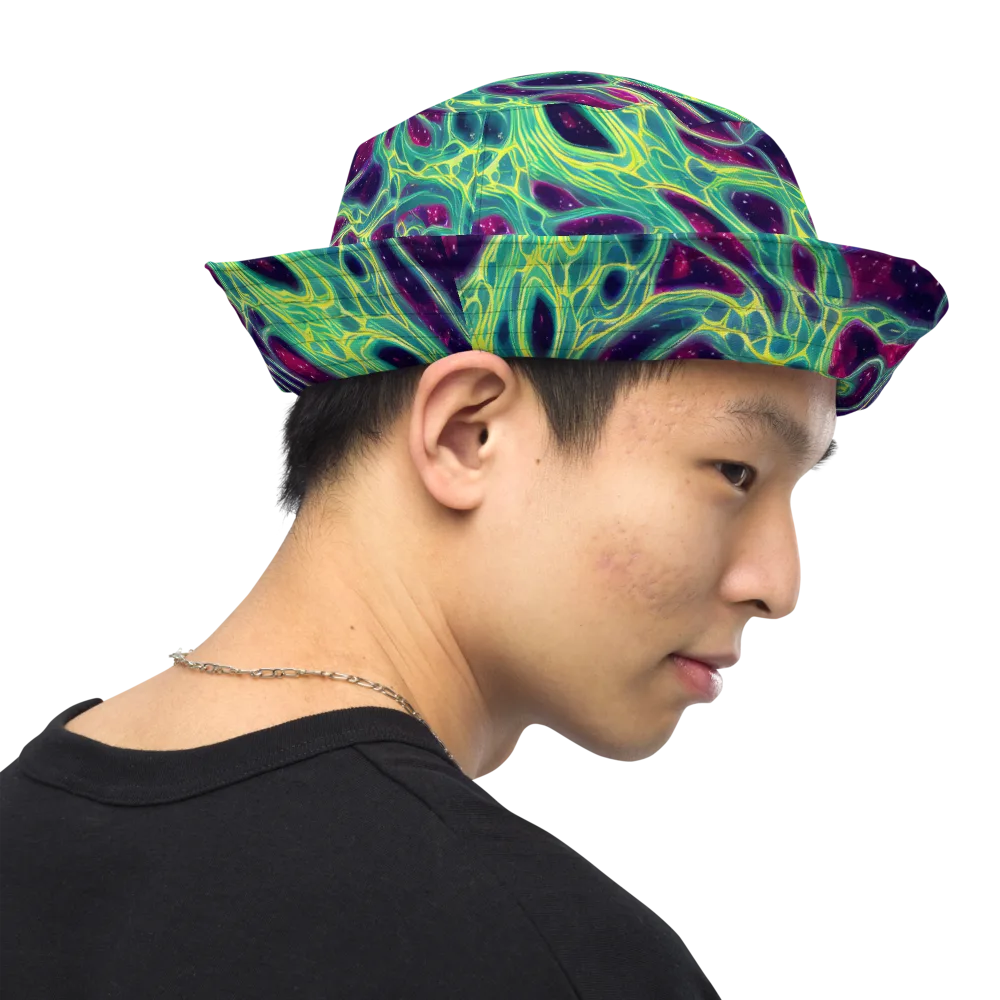 Luminous Synapse on Reversible Bucket Hat — Right Outside