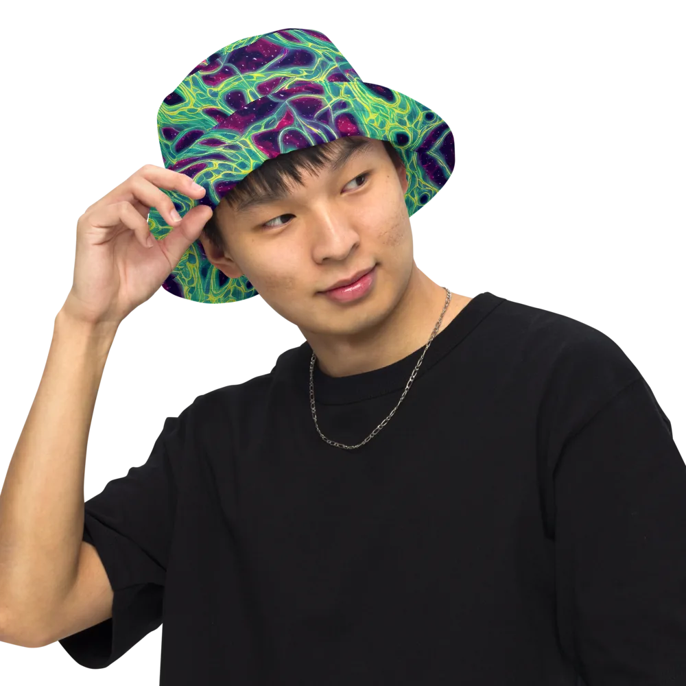 Luminous Synapse on Reversible Bucket Hat — Front Inside