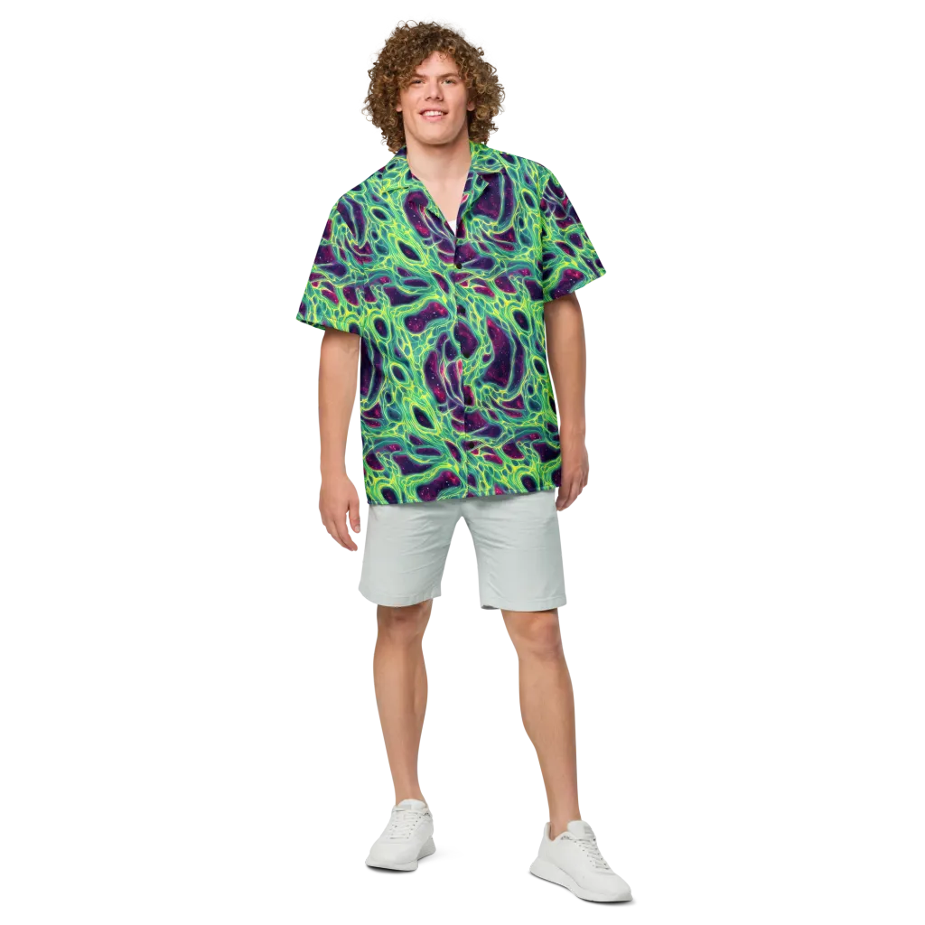 Luminous Synapse on Button Shirt — Front
