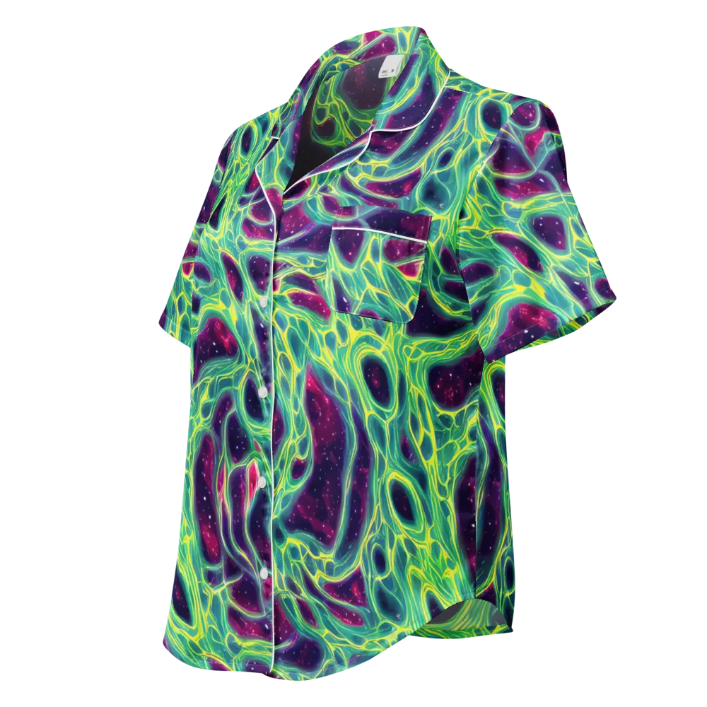 Luminous Synapse on Women's Short Sleeve Pajama Top — Left Front
