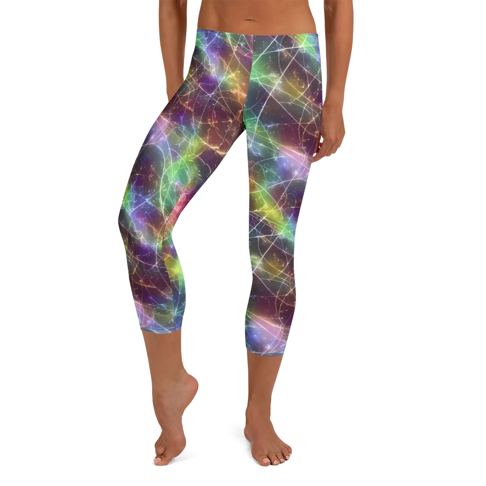 Shattered Starlight on Capri Leggings — Front