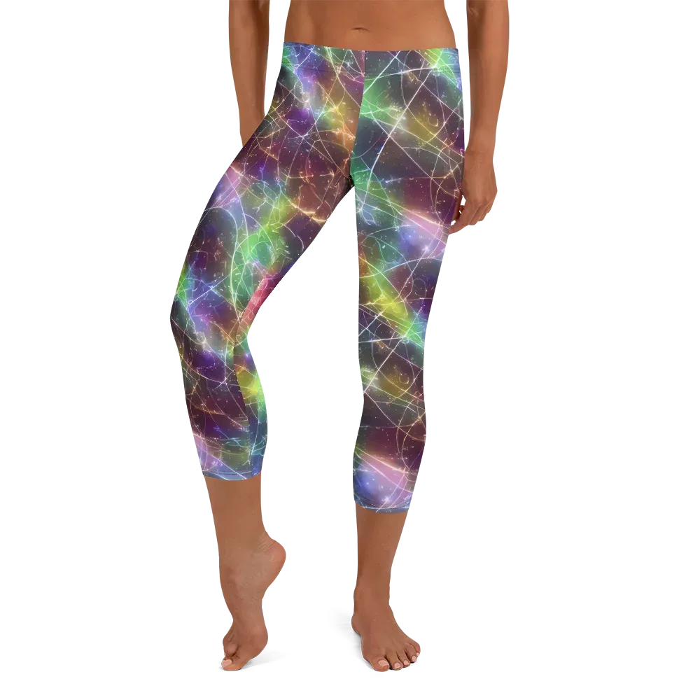 Shattered Starlight on Capri Leggings — Front