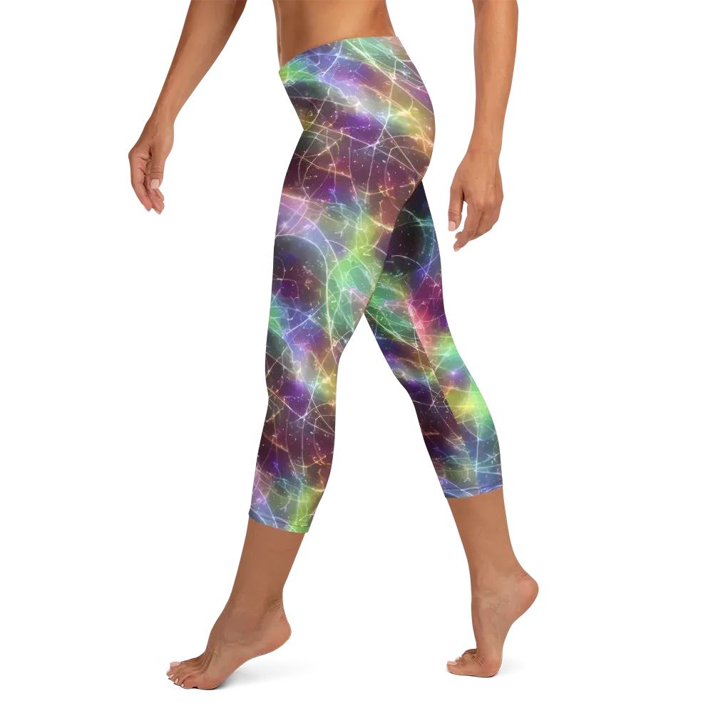 Shattered Starlight on Capri Leggings — Left