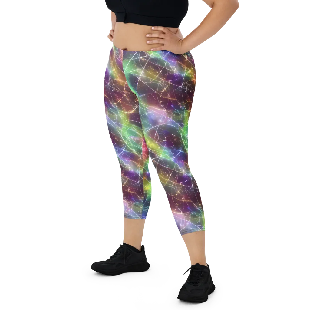 Shattered Starlight on Capri Leggings — Front