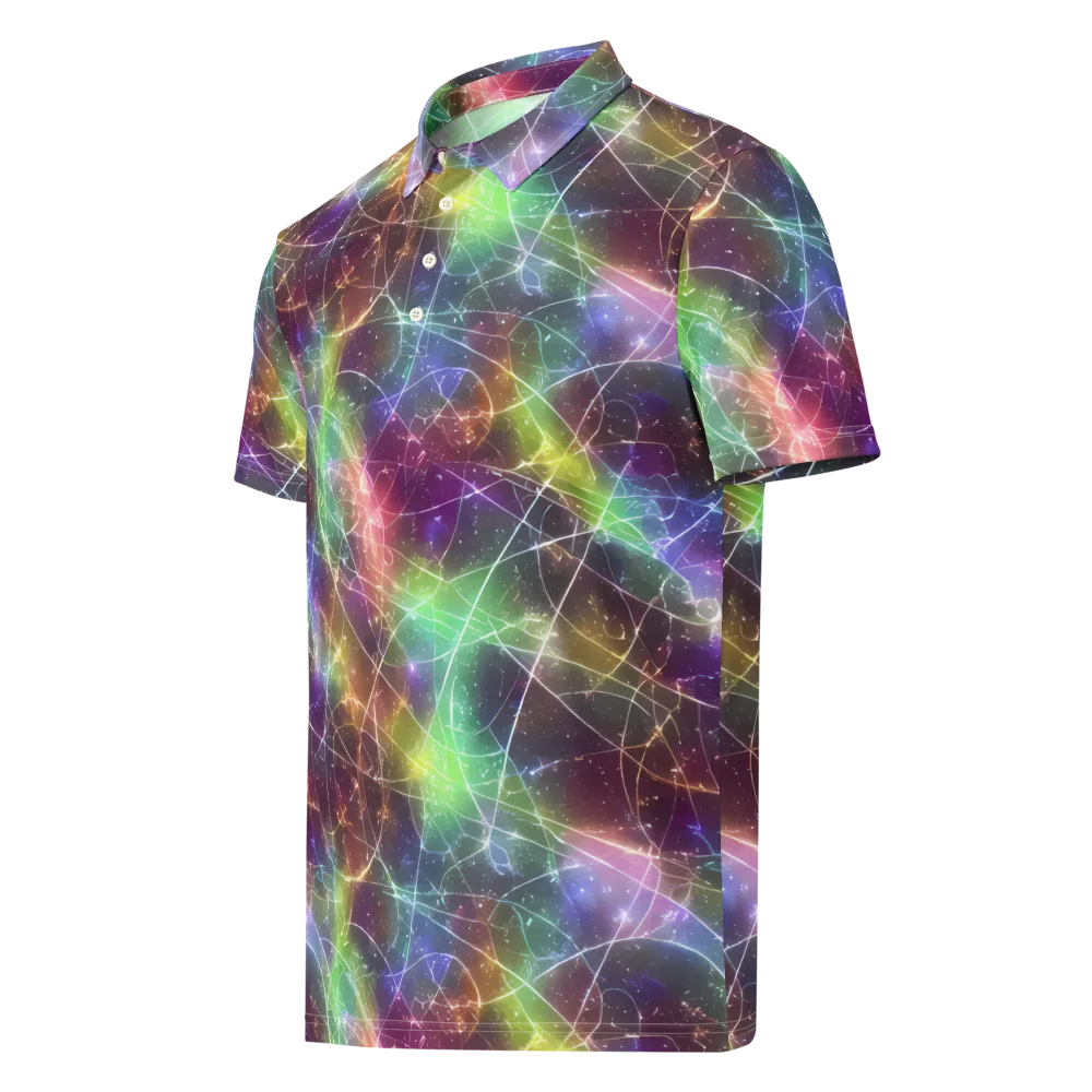 Shattered Starlight on Men's Slim Fit Polo Shirt — Left Front
