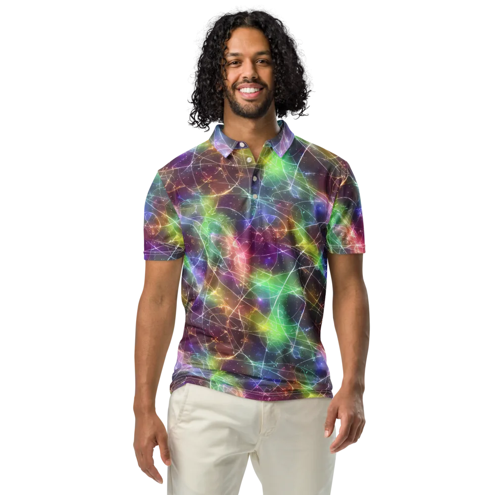 Shattered Starlight on Men's Slim Fit Polo Shirt — Front