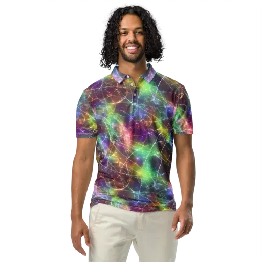 Shattered Starlight on a Men's Slim Fit Polo Shirt