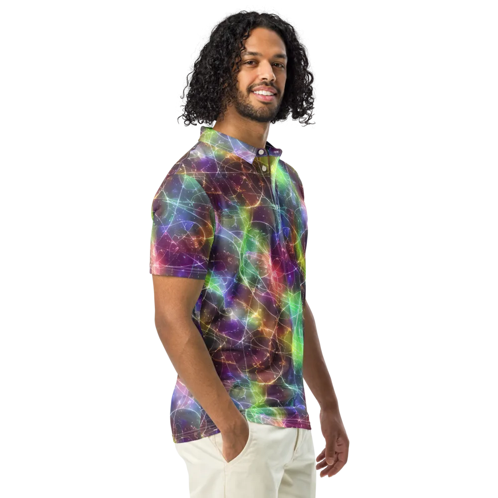 Shattered Starlight on Men's Slim Fit Polo Shirt — Right Front