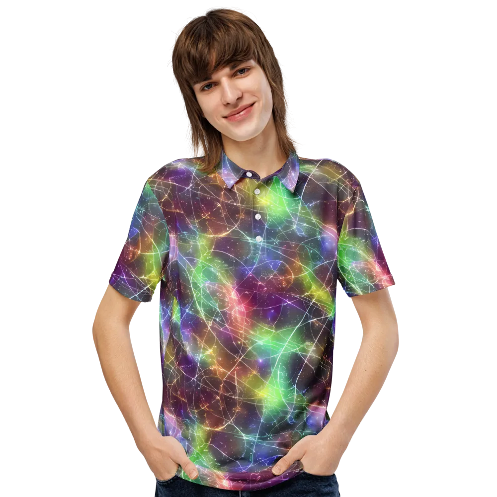 Shattered Starlight on Men's Slim Fit Polo Shirt — Front