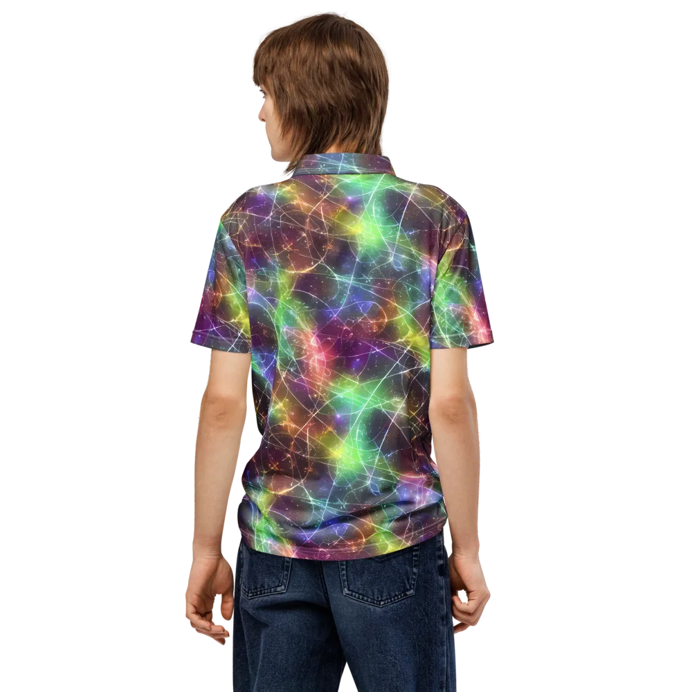 Shattered Starlight on Men's Slim Fit Polo Shirt — Back