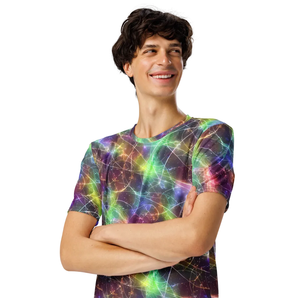 Shattered Starlight on Men's Crew Neck T-Shirt — Left Front