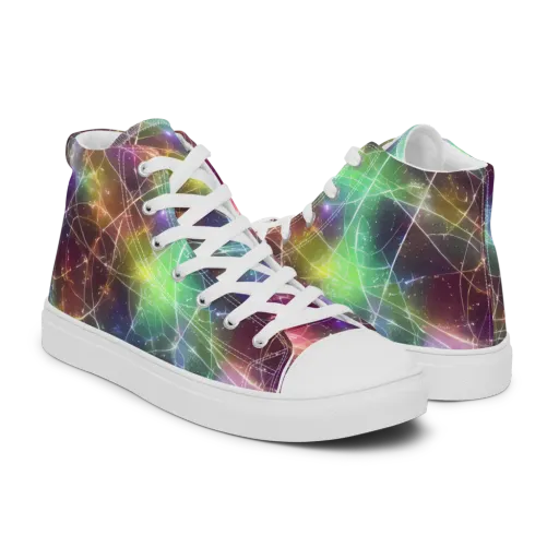 Shattered Starlight on a Men's High Top Canvas Shoes