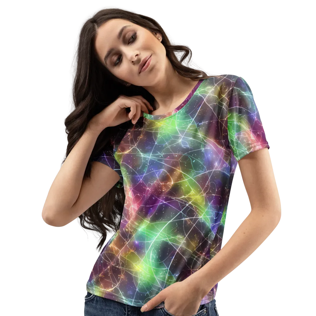 Shattered Starlight on Women's Crew Neck T-Shirt — Left Front